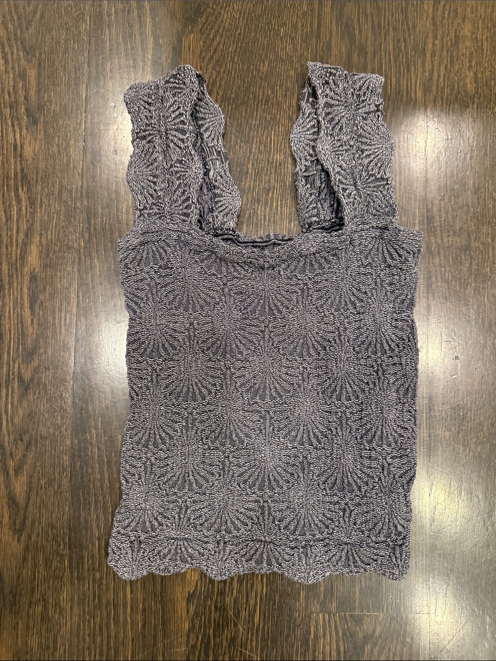 Free People Charcoal Smocked Tank